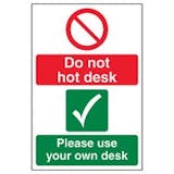 Avoid Hot Desking