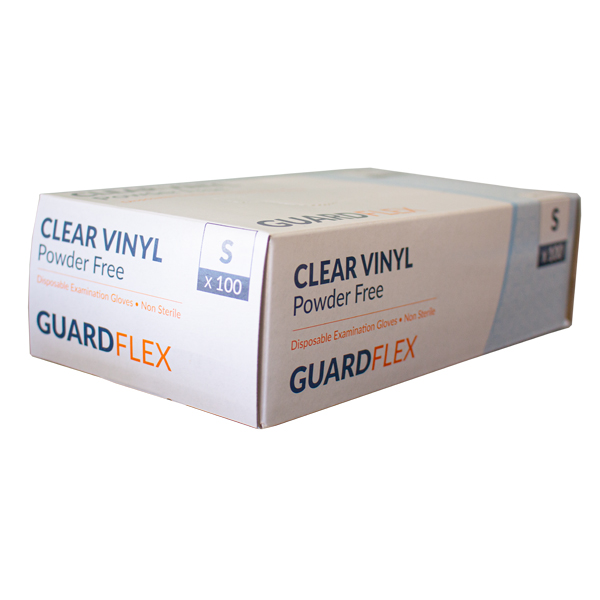 Box Of 100 Medium Guardflex Powder Free Vinyl Gloves 