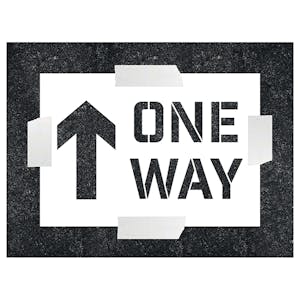 One Way With Arrow Ahead Stencil