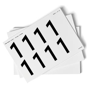 White 0-9 Warehouse Number Packs