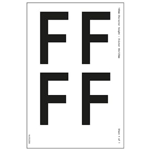 White Self Adhesive F Labels