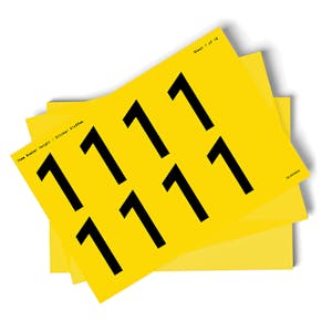 Yellow 0-9 Number Packs - 76mm Character Height