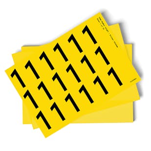 Yellow 0-9 Number Packs - 54mm Character Height