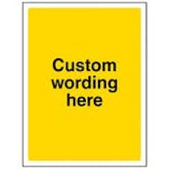 Custom Aluminium Composite Blank Yellow Sign