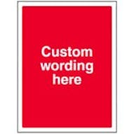 Custom Aluminium Composite Blank Red Sign