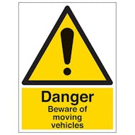 Eco-Friendly Danger Beware Of Moving Vehicles - Portrait