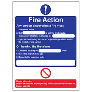 Eco-Friendly Fire Action - Any Person Discovering A Fire/Nearest Telephone