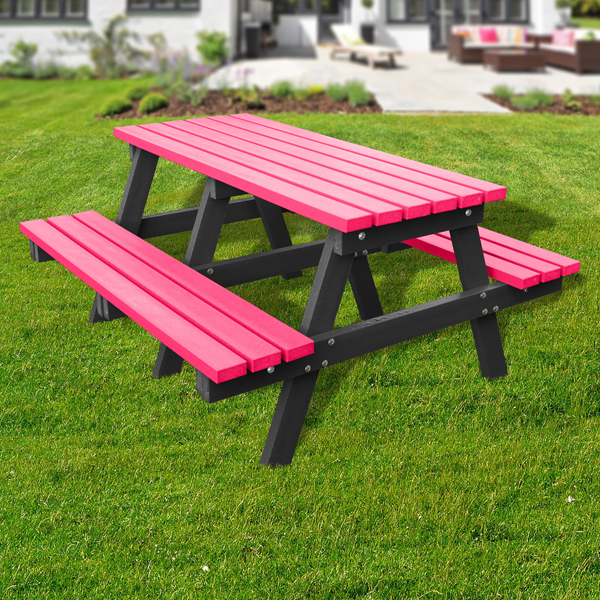 plastic picnic tables with bench seats