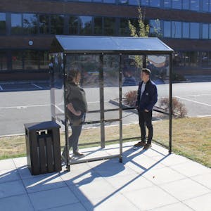 Apex 4-Sided Waiting Shelter - Aluminium Roof