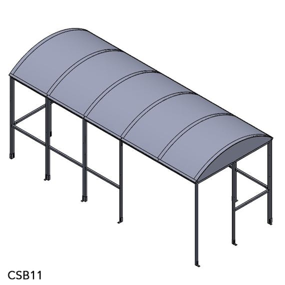 Domed 4-Sided Smoking Shelter - Aluminium Roof