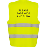 Adjustable Hi-Vis Vest - Please Pass Wide & Slow