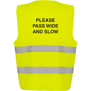 Adjustable Hi-Vis Vest - Please Pass Wide & Slow