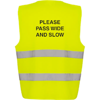 Adjustable Hi-Vis Vest - Please Pass Wide & Slow