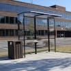 Curved Full-Frame Open Front Smoking Shelter - Clear Roof