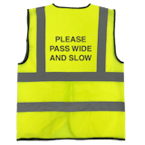 Standard Hi-Vis Vest - Please Pass Wide & Slow