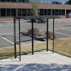 Curved Full-Frame Open Front Smoking Shelter - Aluminum Roof