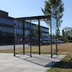Curved Full-Frame 4-Sided Smoking Shelter - Aluminum Roof
