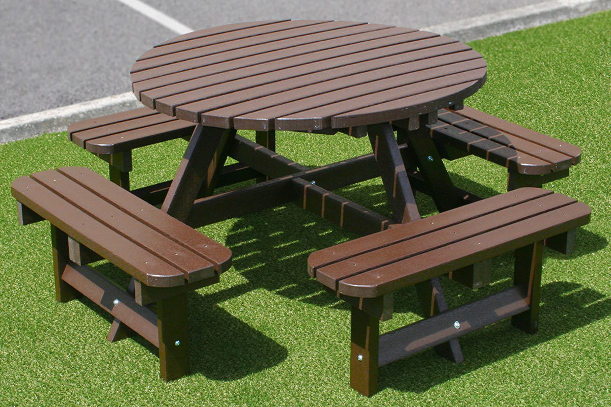 8 person round picnic table