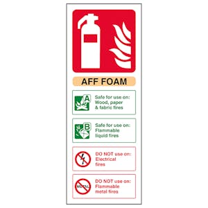 AFF Foam Fire Extinguisher Portrait - Removable Vinyl