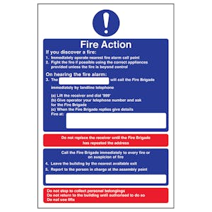 Fire Action If You Discover A Fire - Removable Vinyl