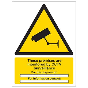 These Premises Are Monitored By CCTV - Portrait - Removable Vinyl