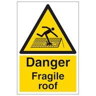 Danger Fragile Roof - Portrait - Removable Vinyl