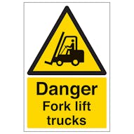 Danger Fork Lift Trucks - Portrait - Removable Vinyl