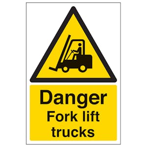 Danger Fork Lift Trucks - Portrait - Removable Vinyl
