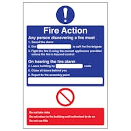 Removable Vinyl Fire Action Signs