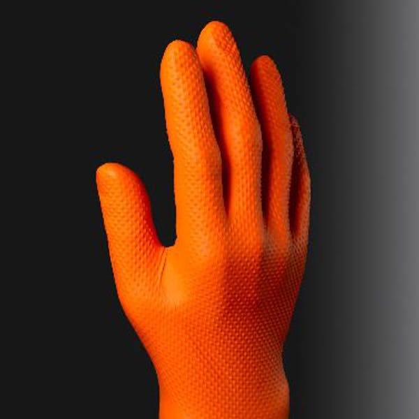 Aurelia Ignite Orange Nitrile Diamond Gloves JustGloves