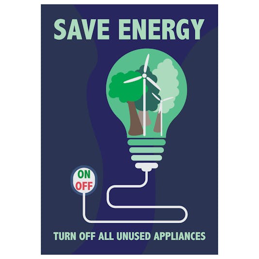 Turn Off Unused Appliances Poster SafetySigns4Less