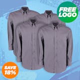4 Kustom Kit Long Sleeve Oxford Shirts For £99 - Includes Free Embroidered Logo!