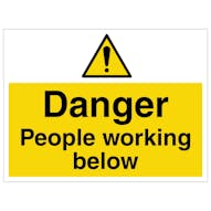 Danger People Working Below - Large Landscape
