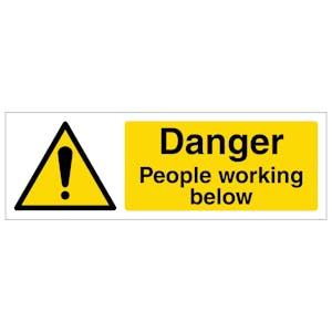 Danger People Working Below - Landscape