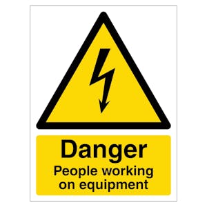 Danger People Working On Equipment - Portrait