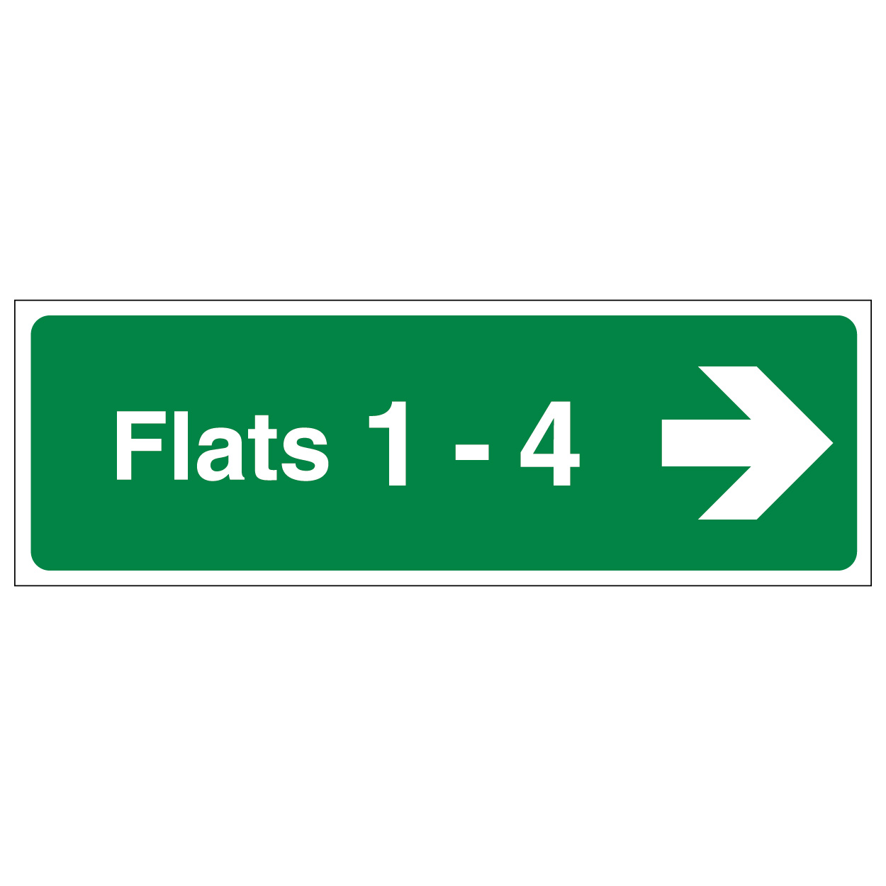 Flats 1-4 Arrow Right | Wayfinding Sign | SafetySigns4Less