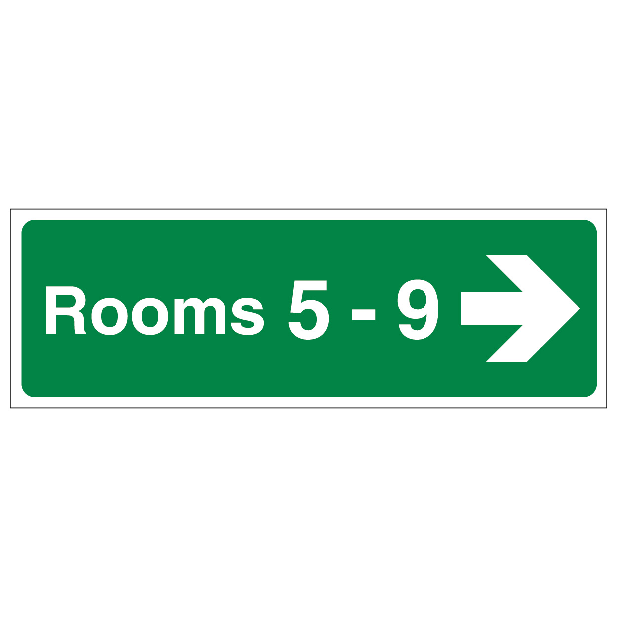 Rooms 5-9 Arrow Right | Wayfinding Sign