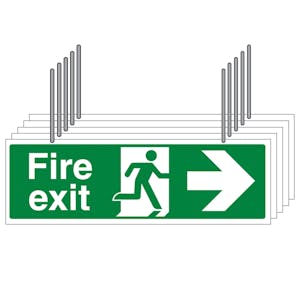 5-Pack Double Sided Hanging Fire Exit Arrow Left/Right