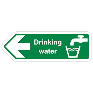 Safe Drinking Water Arrow Left - Shaped Sign