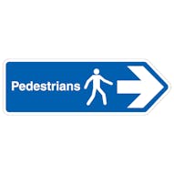 Pedestrians Arrow Right - Shaped Sign