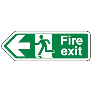Fire Exit Arrow Left - Shaped Sign