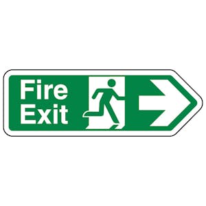 Fire Exit Arrow Right - Shaped Sign