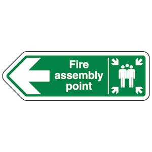 Fire Assembly Point Arrow Left - Shaped Sign