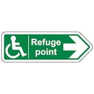 Refuge Point Arrow Right - Shaped Sign