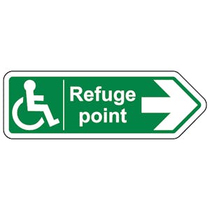 Refuge Point Arrow Right - Shaped Sign
