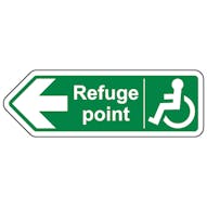 Refuge Point Arrow Left - Shaped Sign