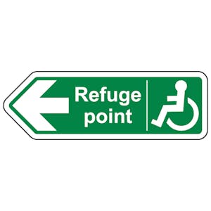 Refuge Point Arrow Left - Shaped Sign