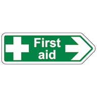 First Aid Arrow Right - Shaped Sign