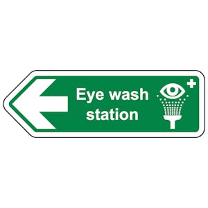 Eye Wash Station Arrow Left - Shaped Sign