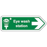 Eye Wash Station Arrow Right - Shaped Sign